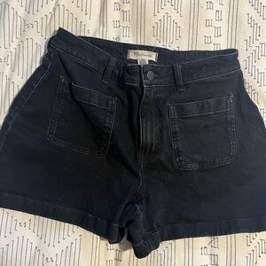 Madewell Women’s High-Rise Sailor Black Denim High-Rise Jean Shorts
